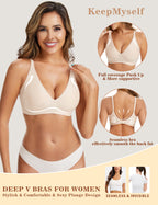 Posefree Deep V No Underwire Seamless Push Up Bra
