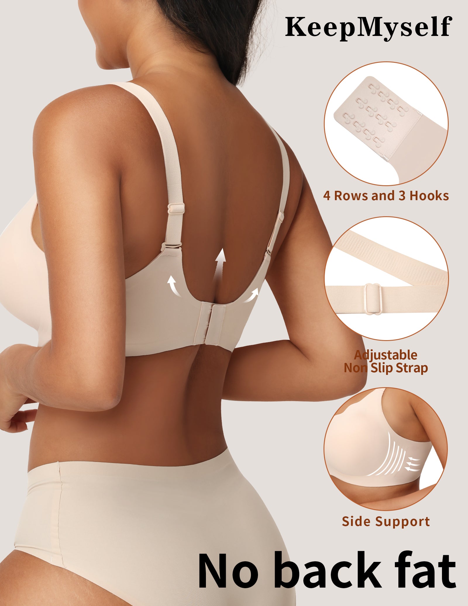 Scalloped Wireless Seamless Push Up Bra