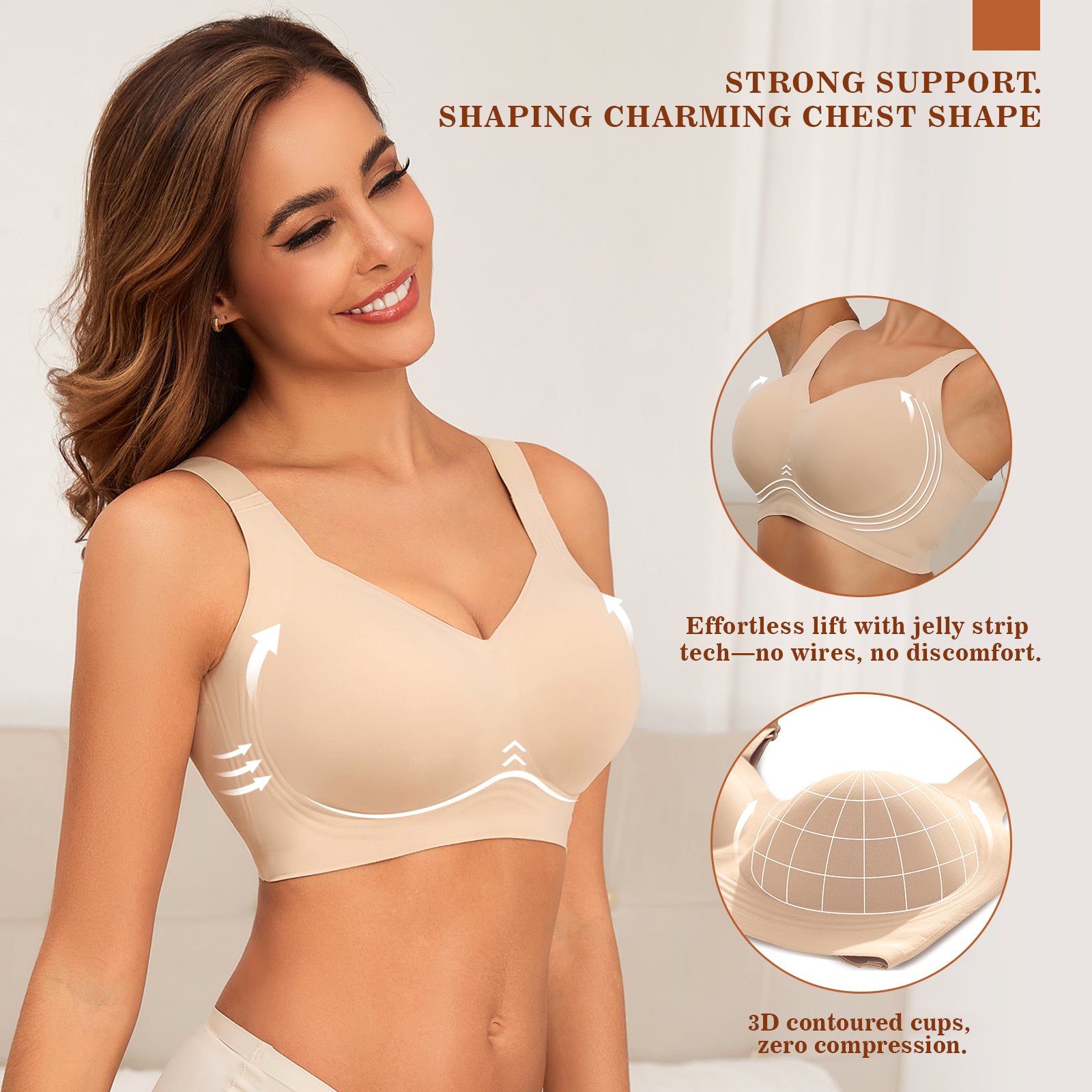 Posefree 2Pcs Full Coverage Seamless Bra Set