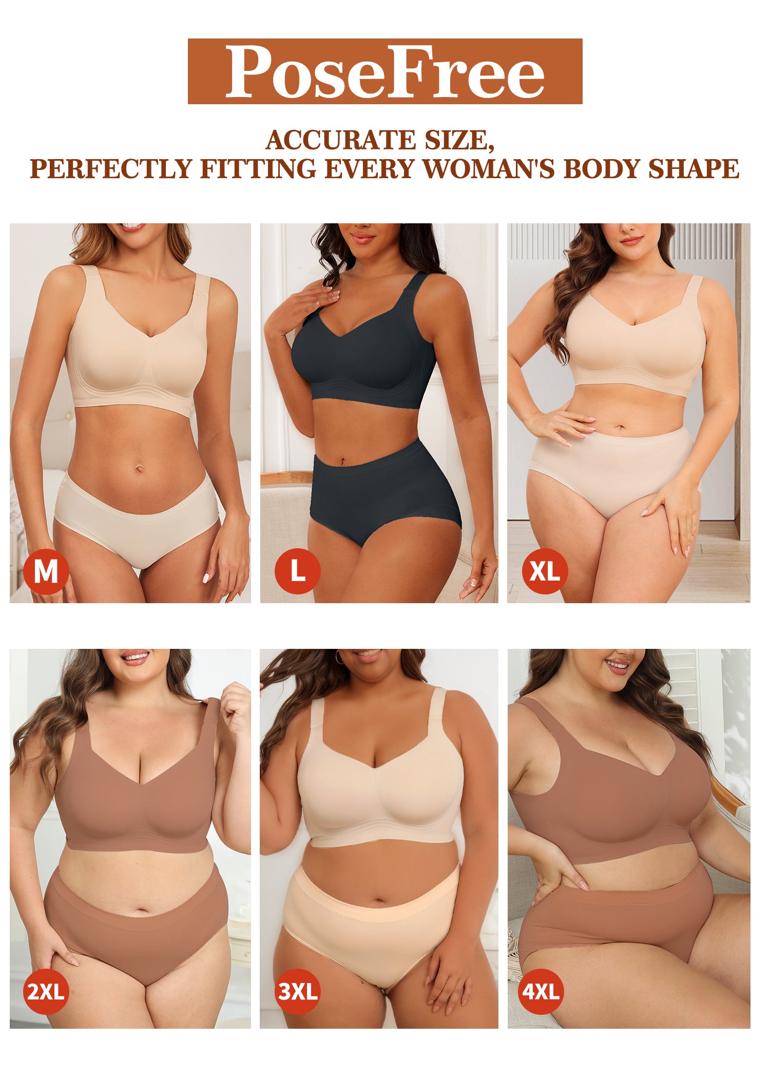 Posefree Full Coverage Seamless Wireless Supportive Bra