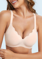 Posefree Scalloped Wireless Seamless Push Up Bra